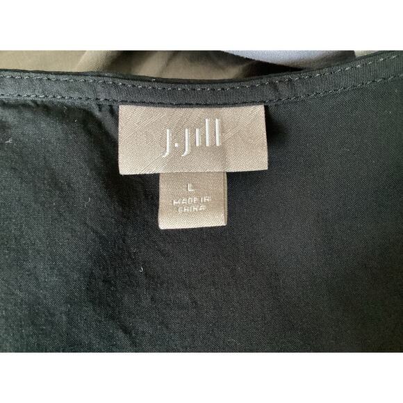 J.Jill black dress button-down front, elasticized waist sleeveless midi dress L - Picture 4 of 4